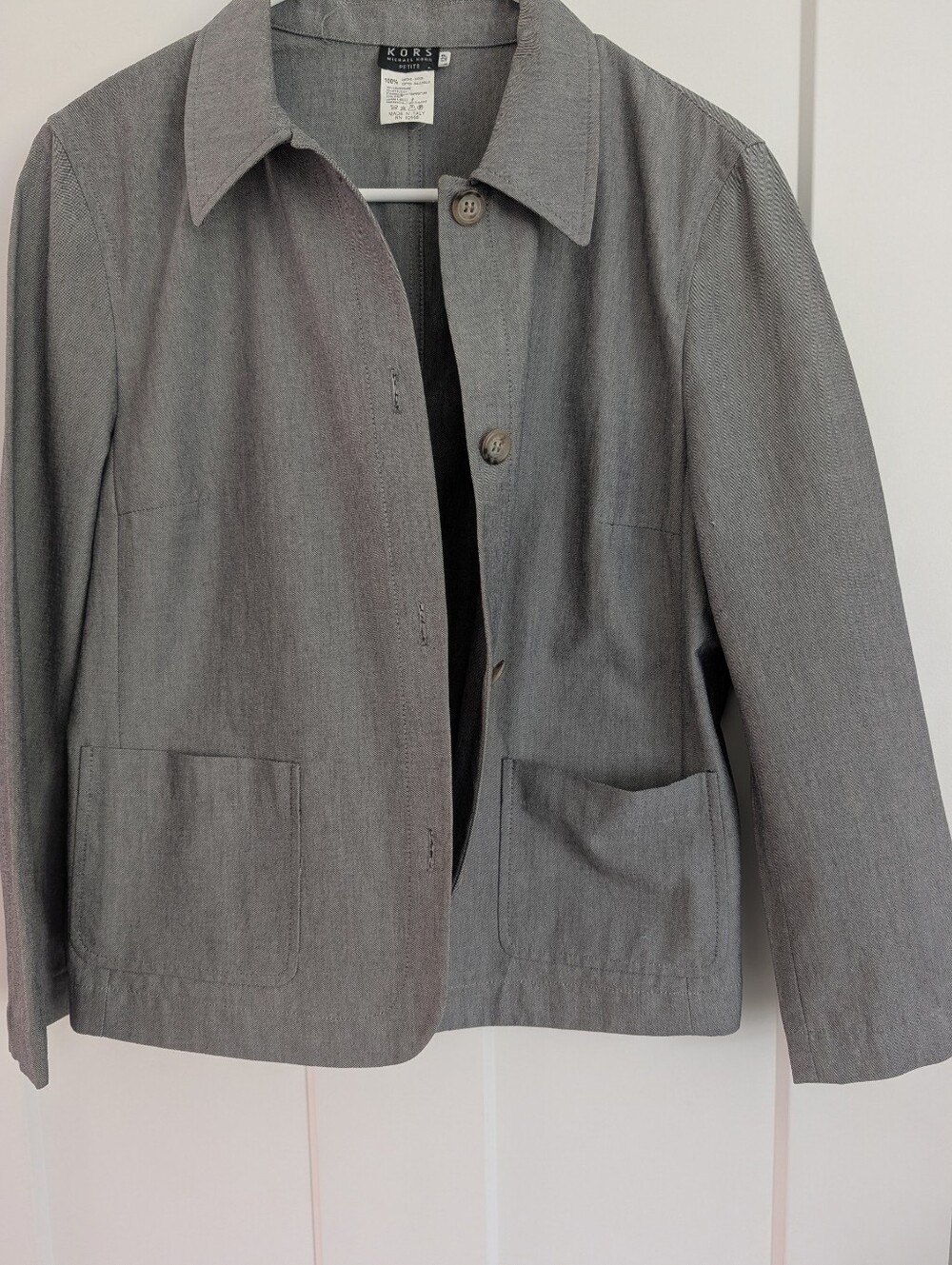 Kors Michael Kors Black label  Blue/Gray Button Front Blazer Jacket Size 12P